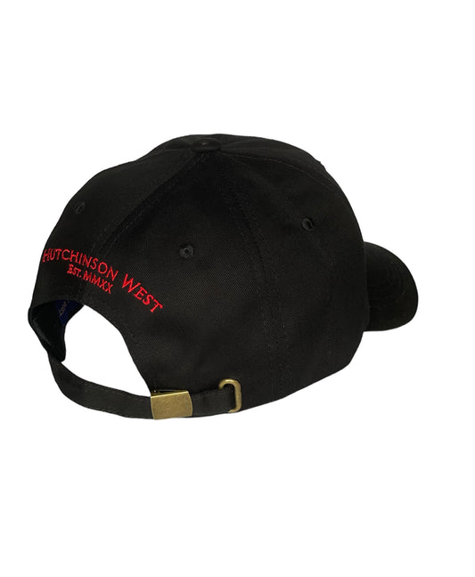 BASEBALL CAP BLACK WITH EMBROIDERED RED PHEASANT INSIGNIA