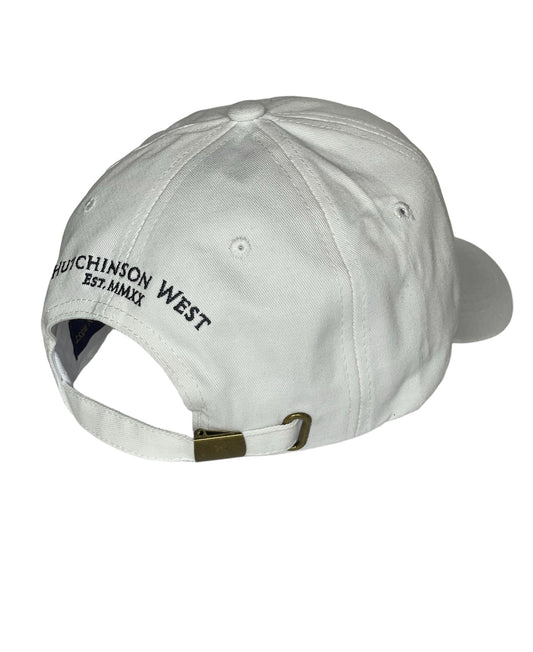 BASEBALL CAP WHITE WITH EMBROIDERED NAVY PHEASANT INSIGNIA