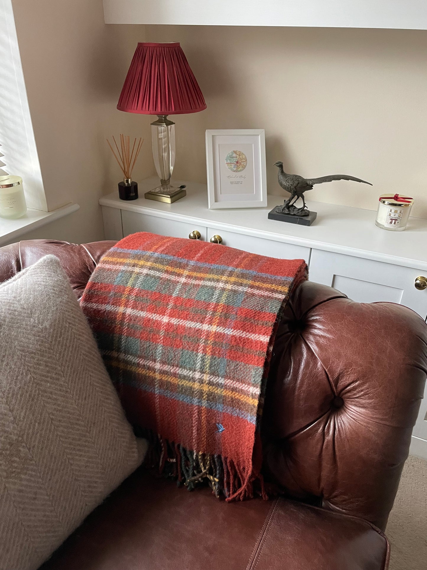 NEW WOOL TARTAN THROW - ANTIQUE ROYAL STEWART