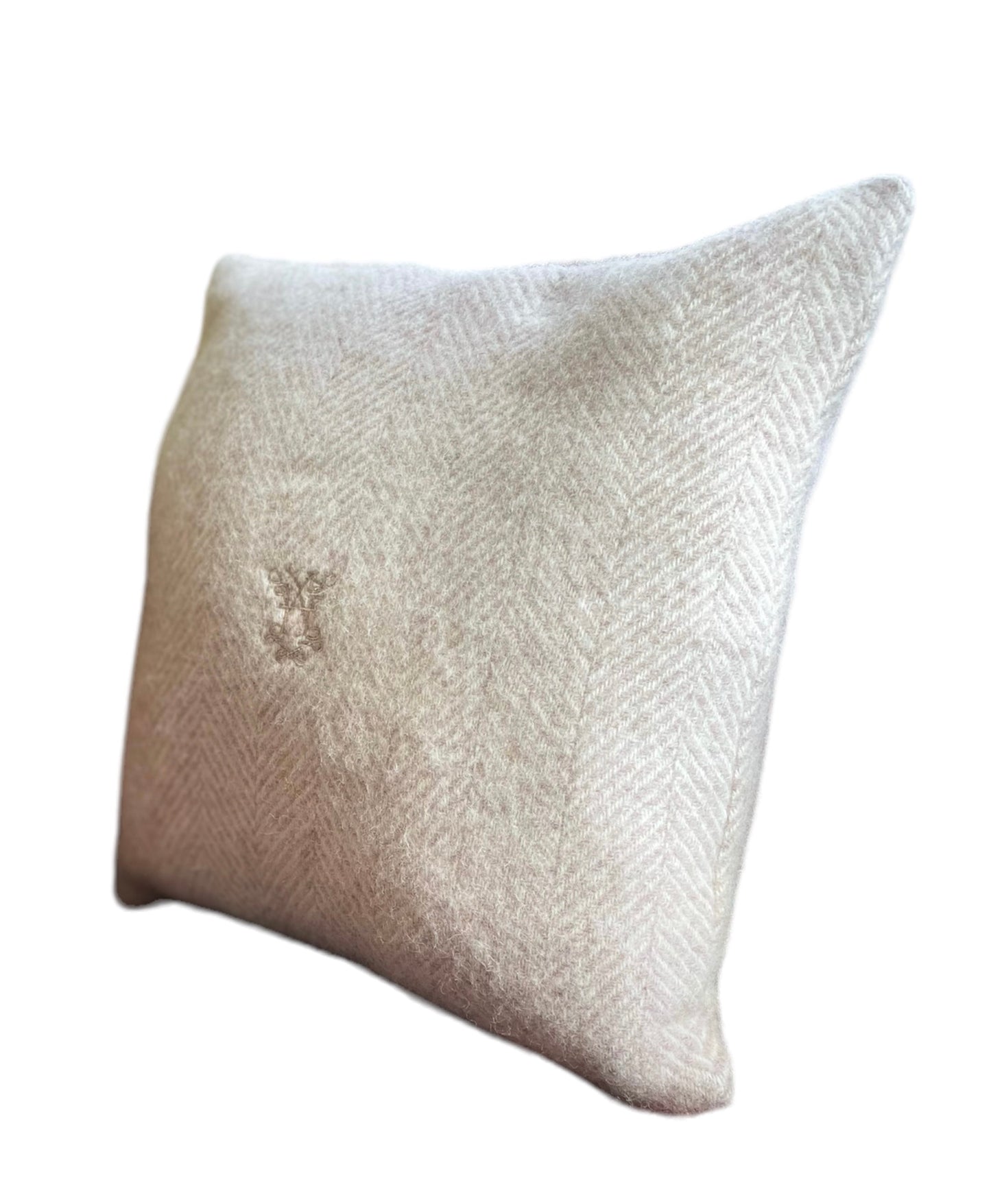 PURE NEW WOOL CUSHION - FISHBONE HAZEL