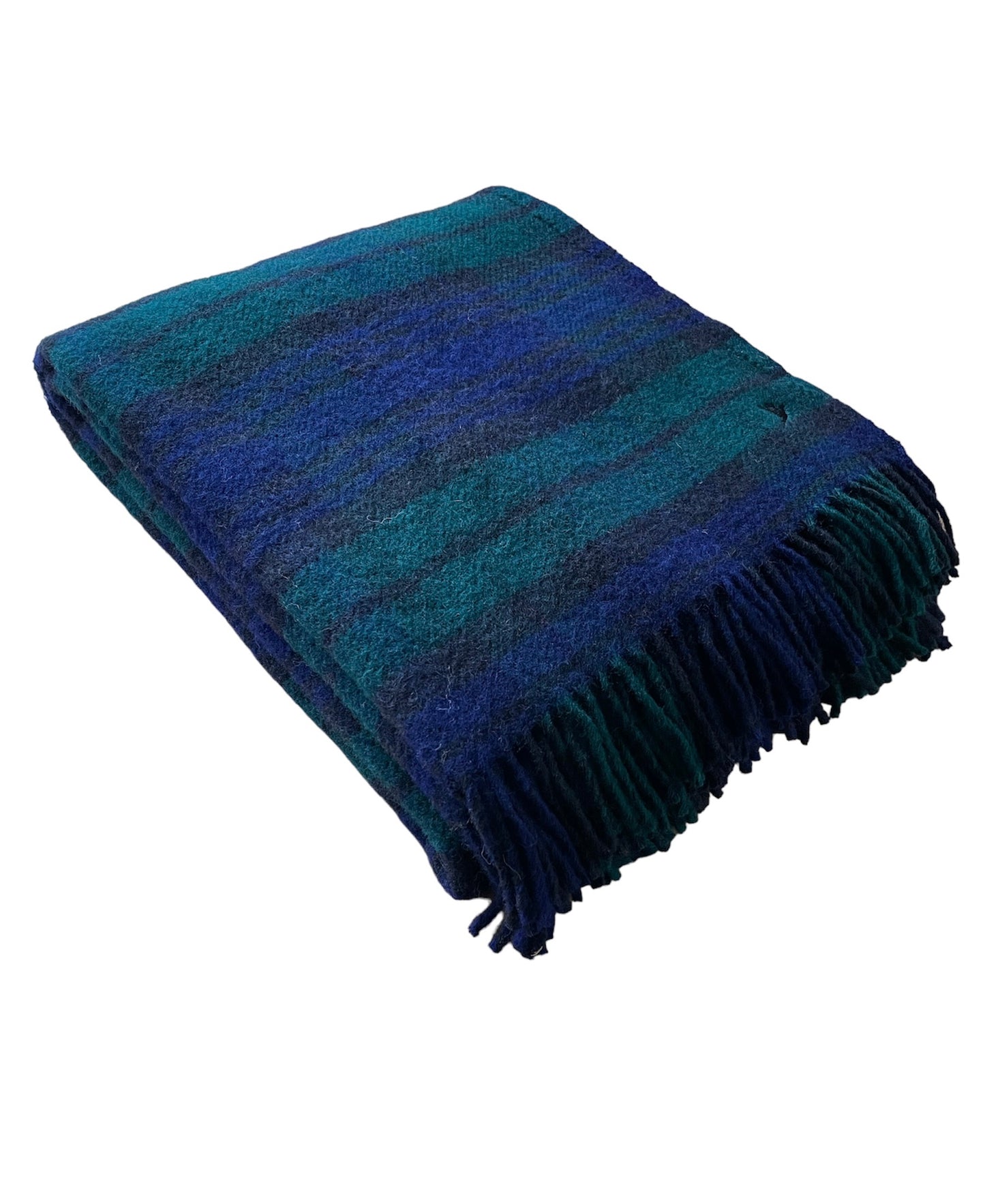 NEW WOOL TARTAN THROW - BLACKWATCH